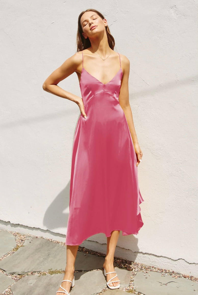 minkpink raya midi dress Red Slinky Midi Dress