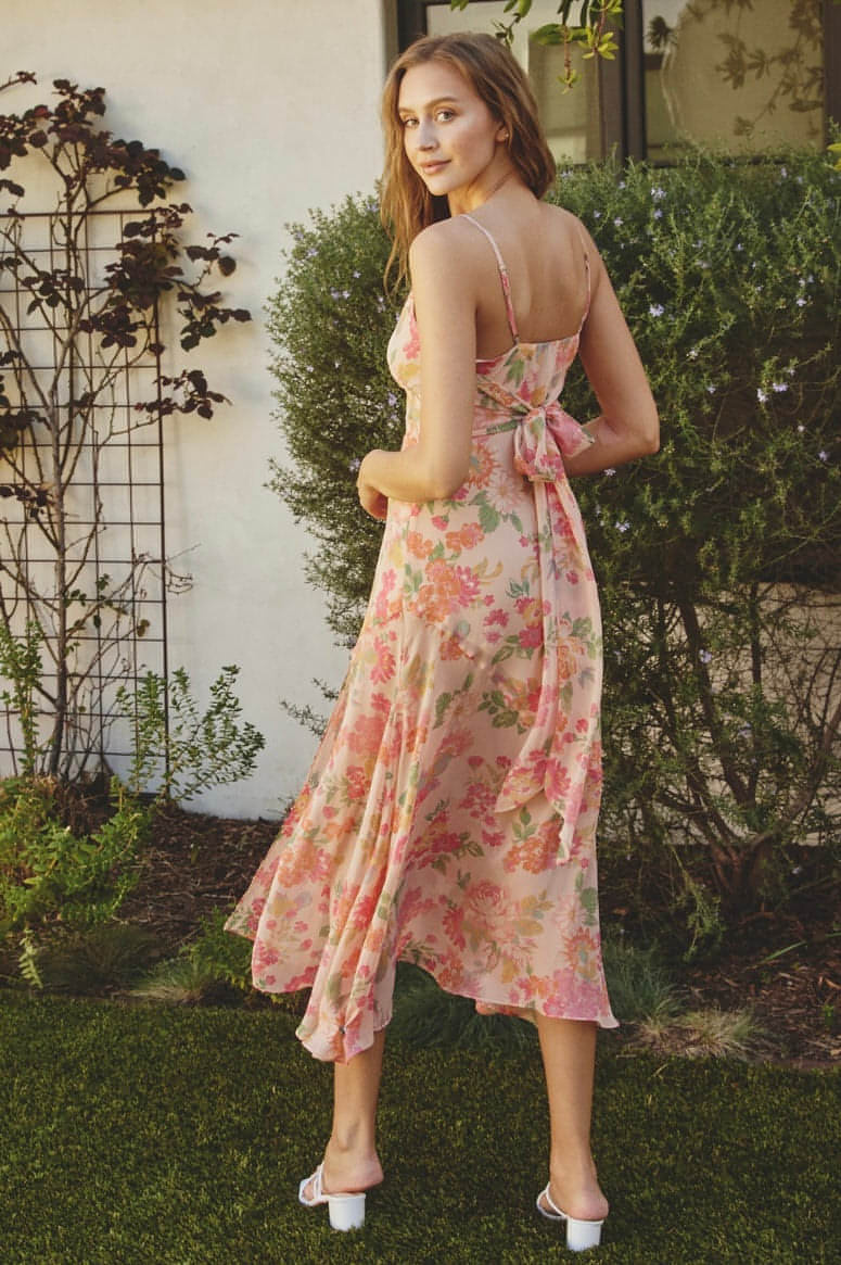 primrose midi dress Primrose Tie Back Midi Dress L