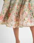 Blossom Floral Linen Midi Dress