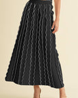 Thea Pleated Sweater Knit Maxi Skirt