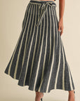 Theodora Lurex Pleated Maxi Skirt