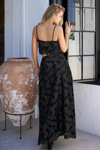 Marie High Waisted Crochet Lace Midi Skirt