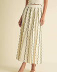 Thea Pleated Sweater Knit Maxi Skirt