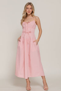 Sydney Front Tie Detail Tiered Midi Dress