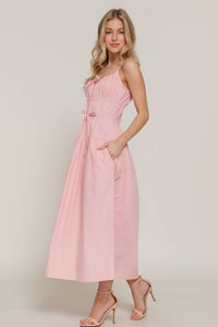 Sydney Front Tie Detail Tiered Midi Dress