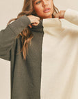 Fatima Color Block Tunic Sweater Top