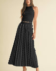 Thea Pleated Sweater Knit Maxi Skirt