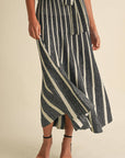 Theodora Lurex Pleated Maxi Skirt