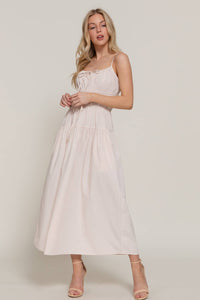 Sydney Front Tie Detail Tiered Midi Dress