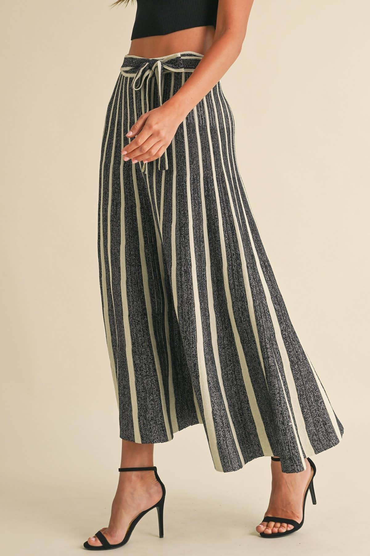 Theodora Lurex Pleated Maxi Skirt