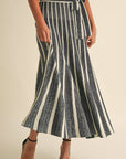 Theodora Lurex Pleated Maxi Skirt