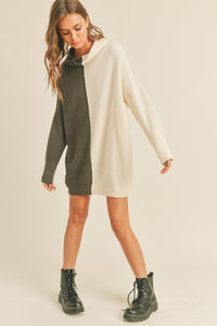 Fatima Color Block Tunic Sweater Top