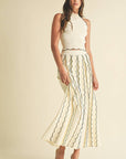 Thea Pleated Sweater Knit Maxi Skirt