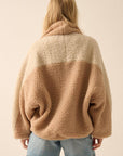 Vienna Colorblock Sherpa Fleece Zip-Up Jacket