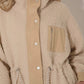 Rachel Faux Shearling Button Up Corduroy Contrast Jacket