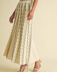 Thea Pleated Sweater Knit Maxi Skirt