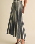 Theodora Lurex Pleated Maxi Skirt