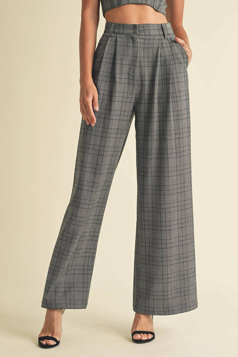 Camille Plaid Tailored Pants