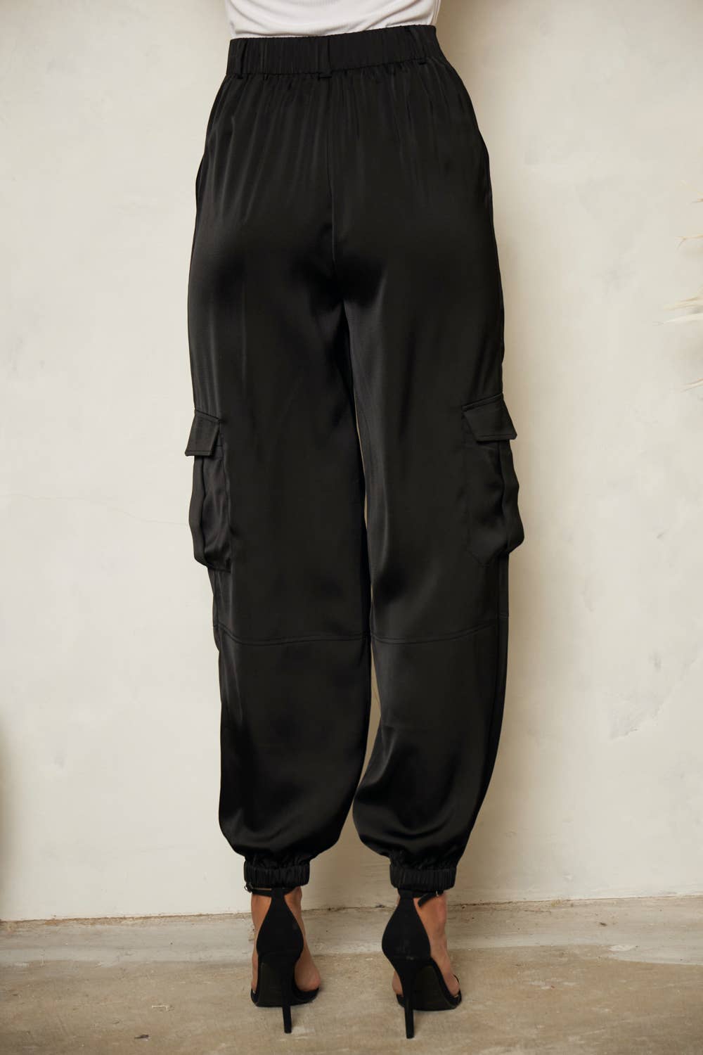 Jen High Waisted Satin Utility Trousers