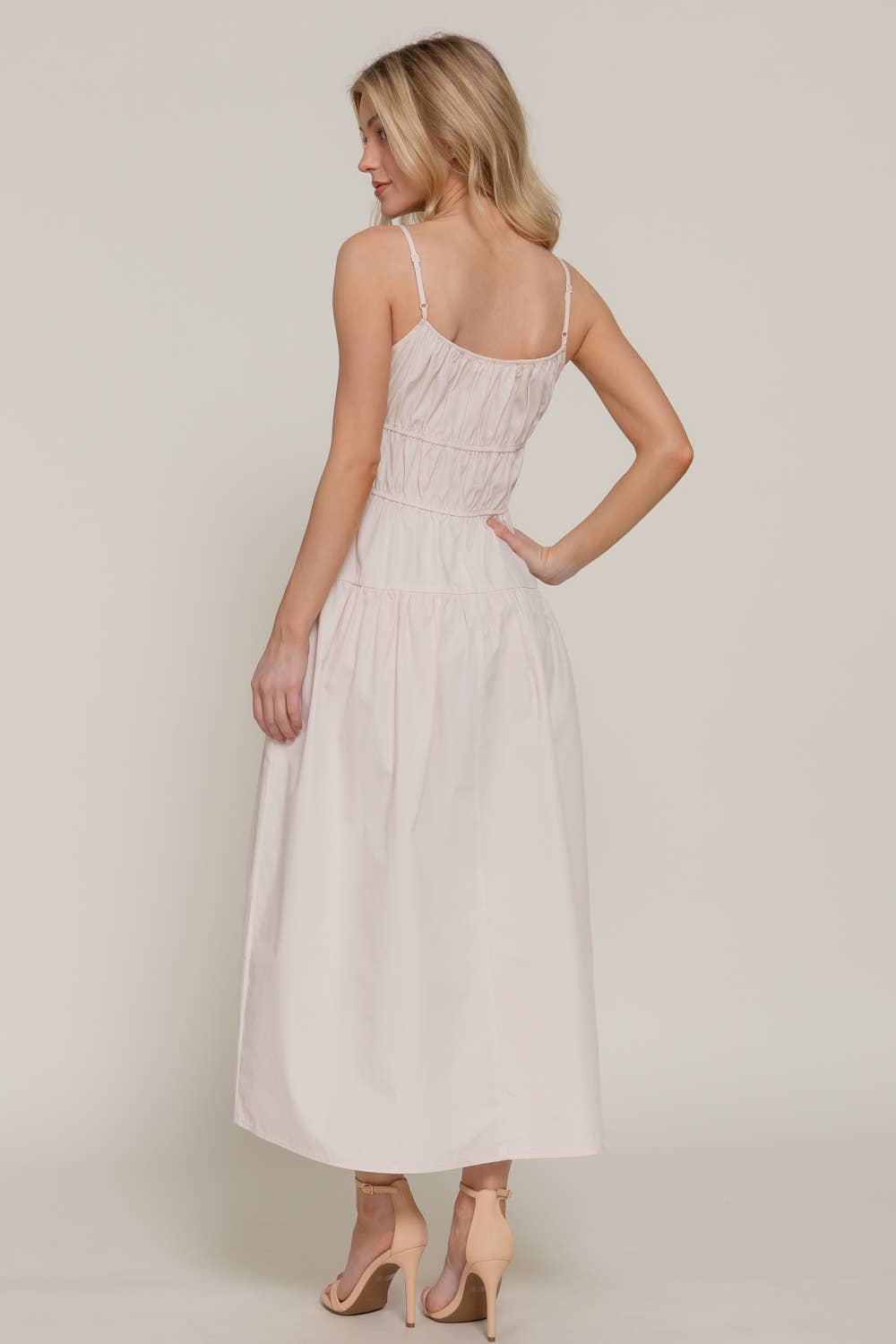 Sydney Front Tie Detail Tiered Midi Dress