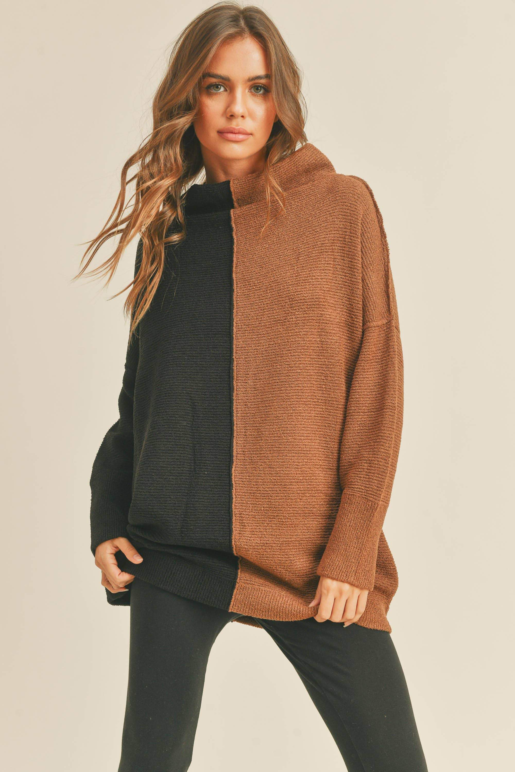 Color block 2025 tunic sweater