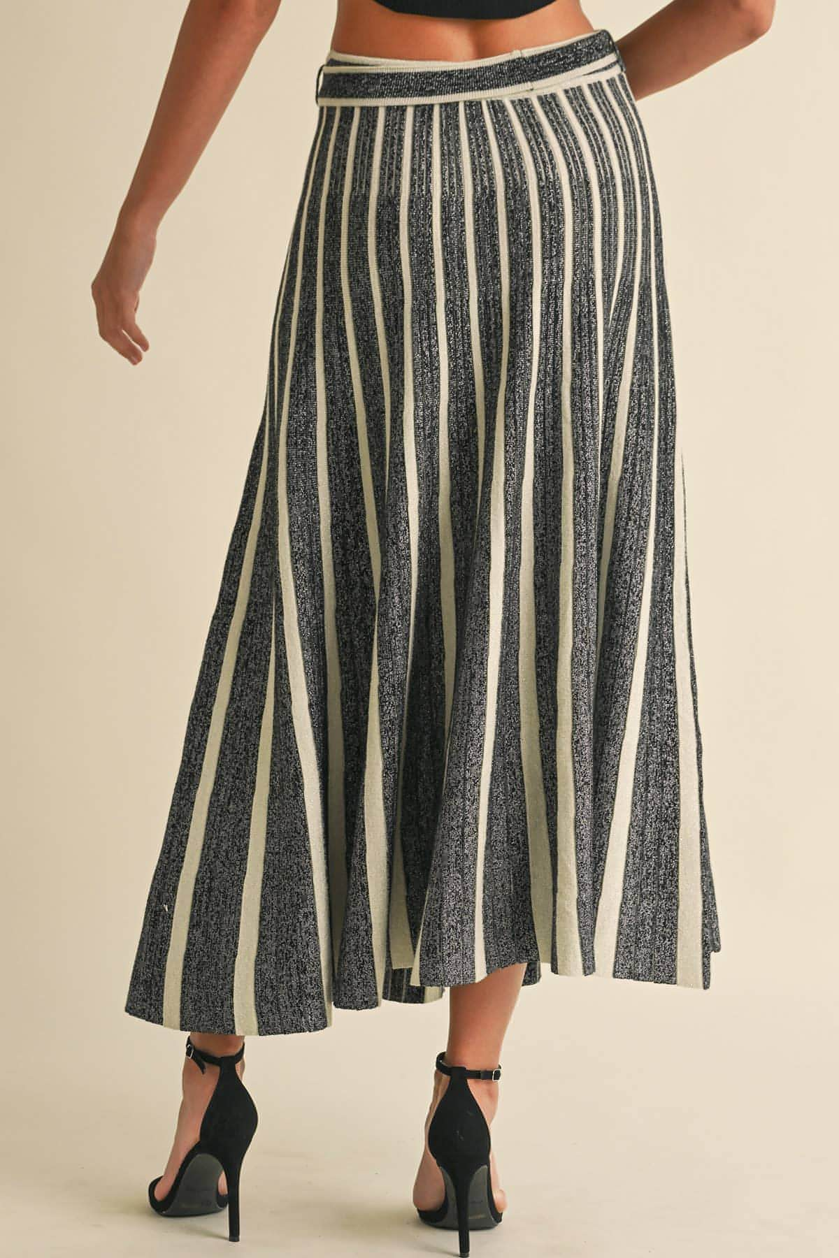 Theodora Lurex Pleated Maxi Skirt