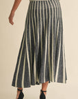 Theodora Lurex Pleated Maxi Skirt