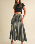 Theodora Lurex Pleated Maxi Skirt