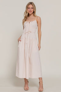 Sydney Front Tie Detail Tiered Midi Dress