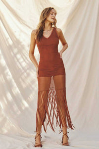 Ziva Crochet Fringe Hem Dress