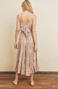 Soft Paisley Tie-Back Midi Dress