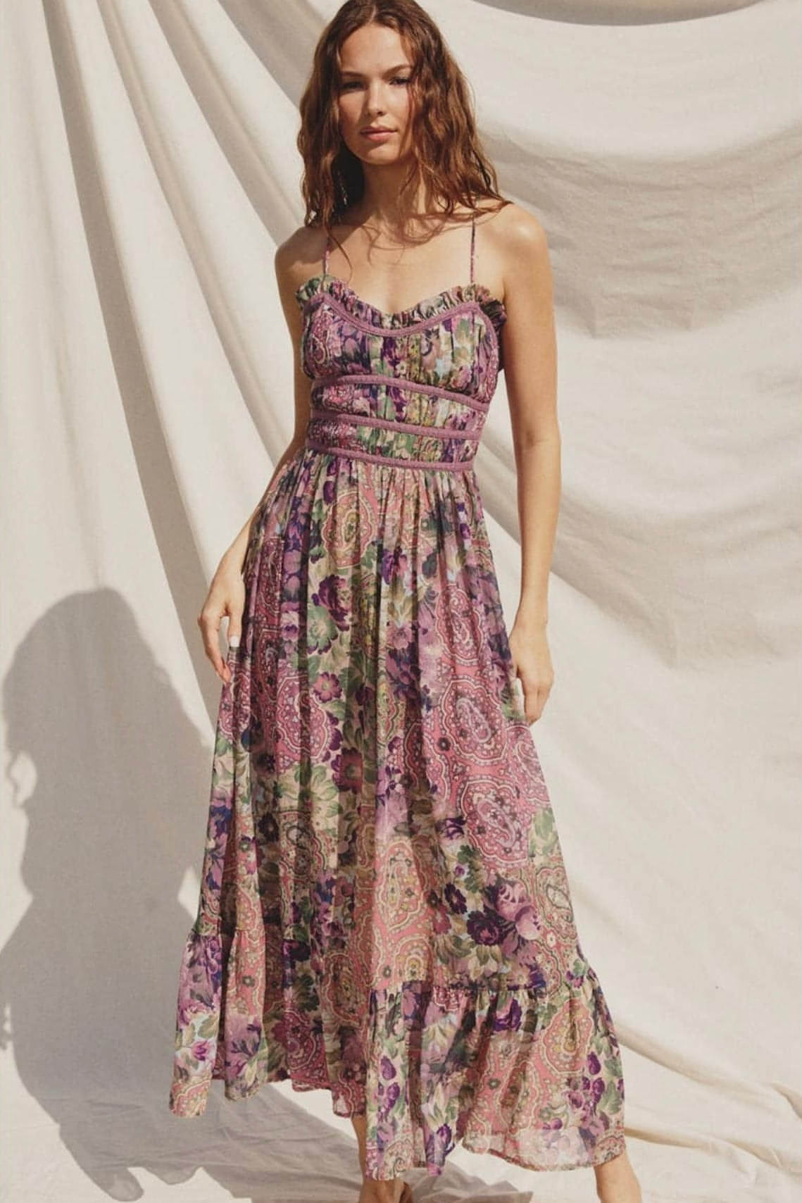 Drew Lace Trim Midi Dress – Flora Boutique