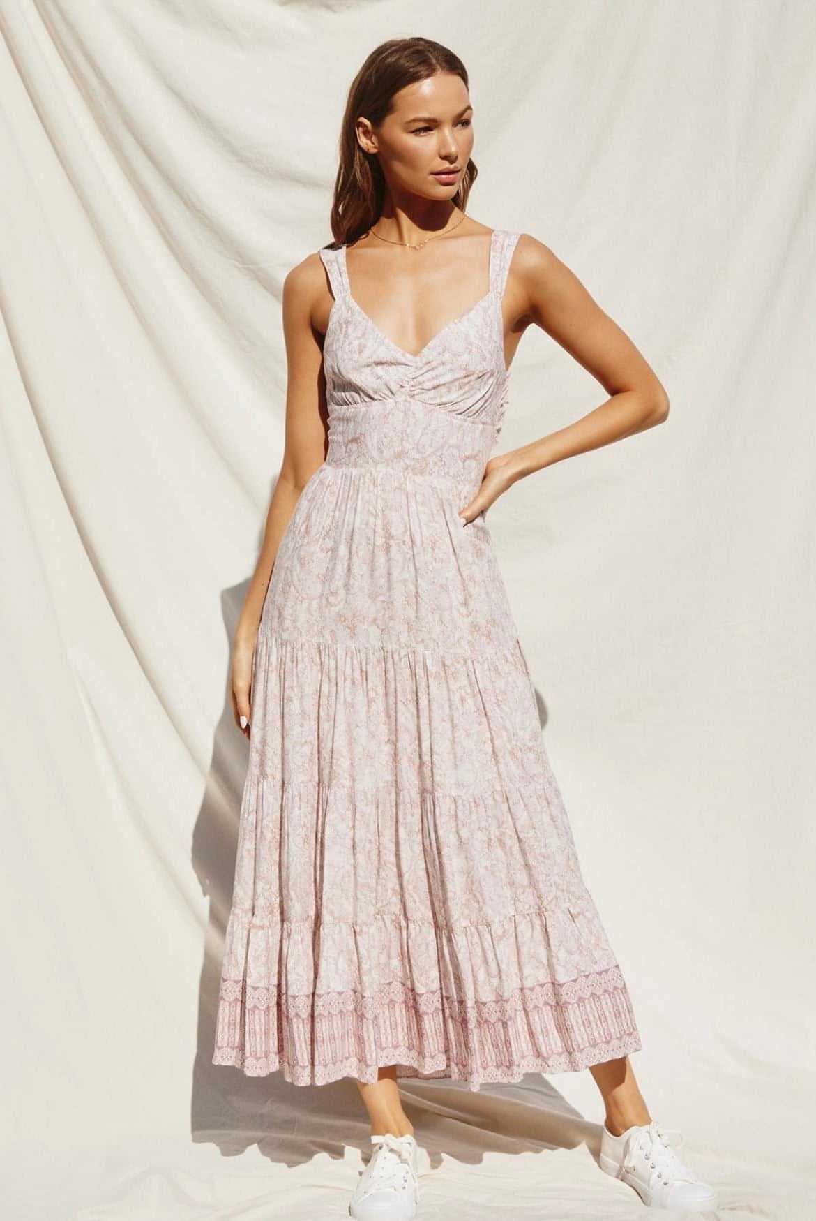Belinda Tie Back Midi Dress L Belinda Tie Back Midi Dress L