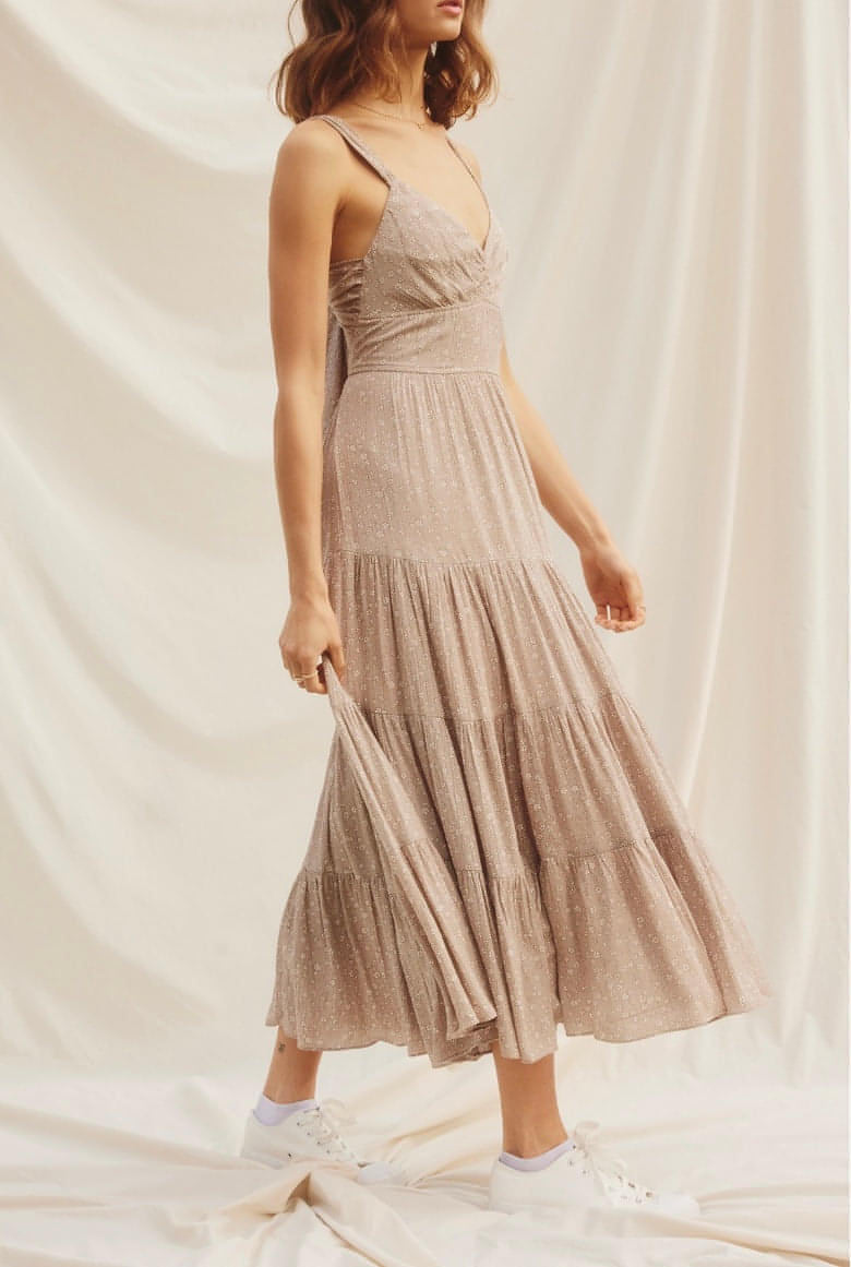 Kind Love Tie Back Tiered Dress