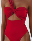 Ibiza One Piece One Shoulder Ruched Swimsuit