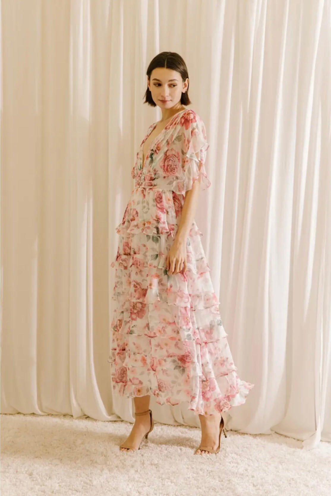 Charlotte Floral Midi Dress – Flora Boutique Charlotte Floral Midi Dress – Flora Boutique