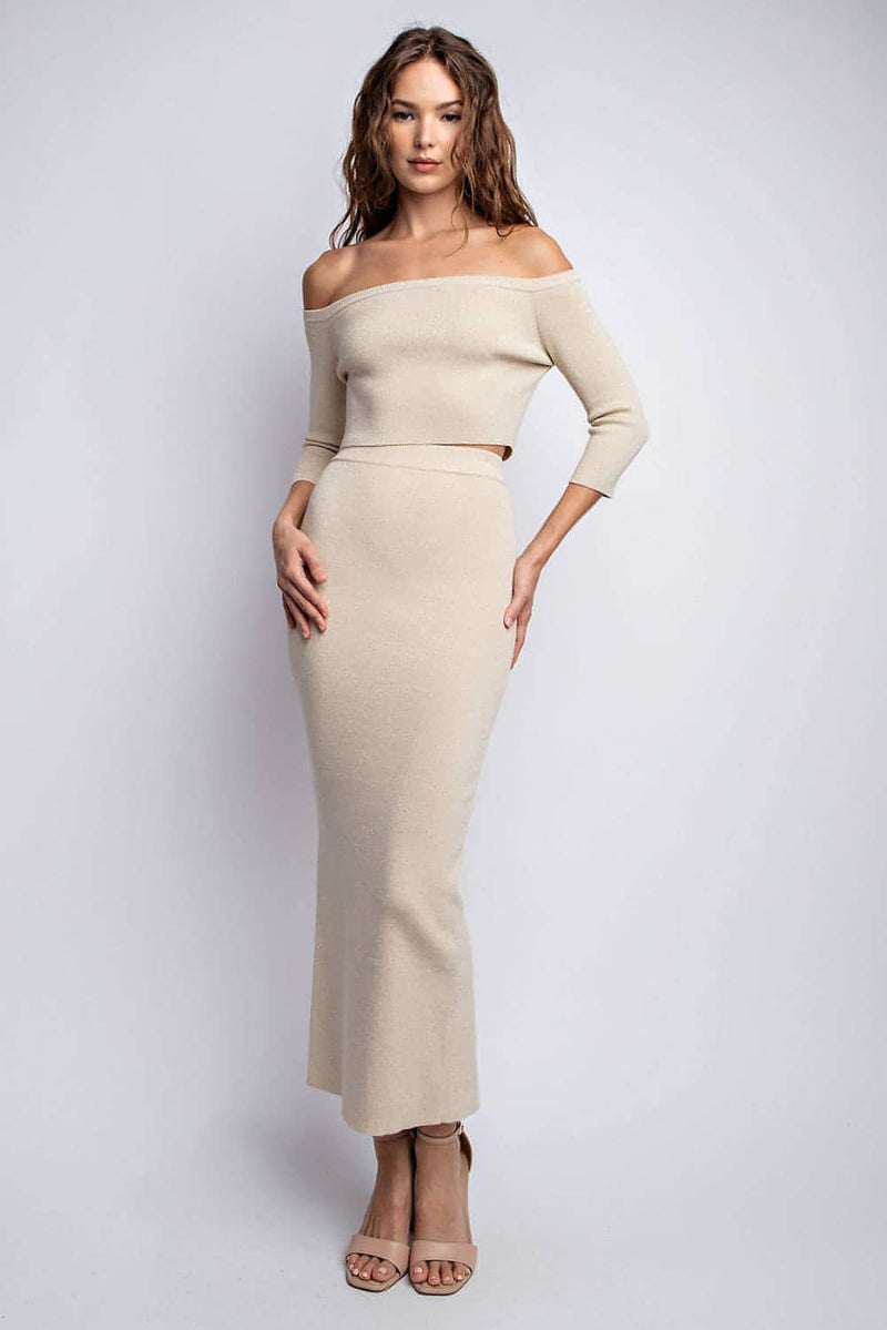 Elena Lurex Maxi Skirt