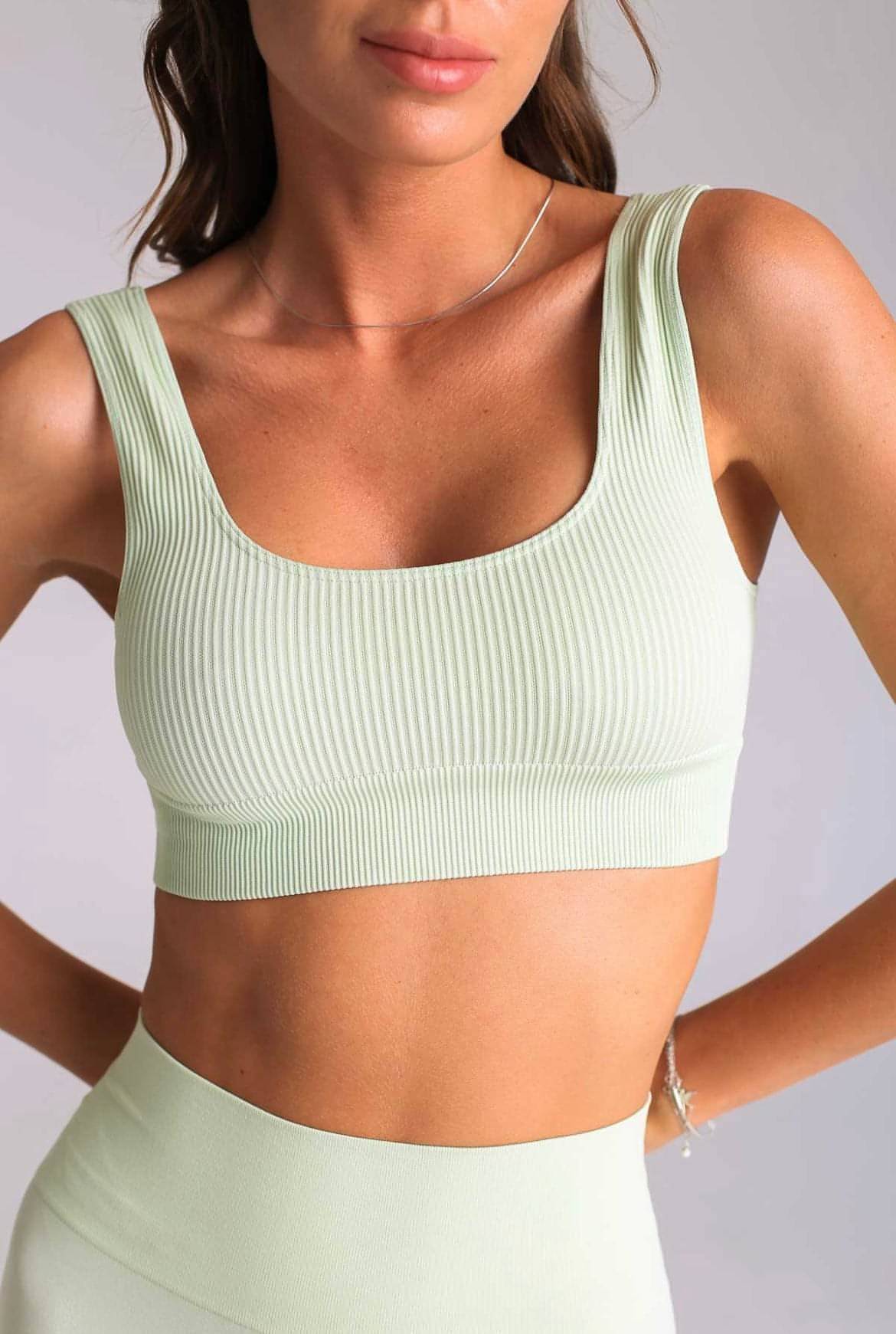 Get On The Green Rib Sports Bra, Activewear Indonesia