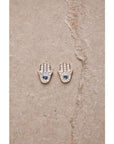 Hamsa Pave Earrings