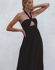 Calliope Halter Linen Maxi Dress