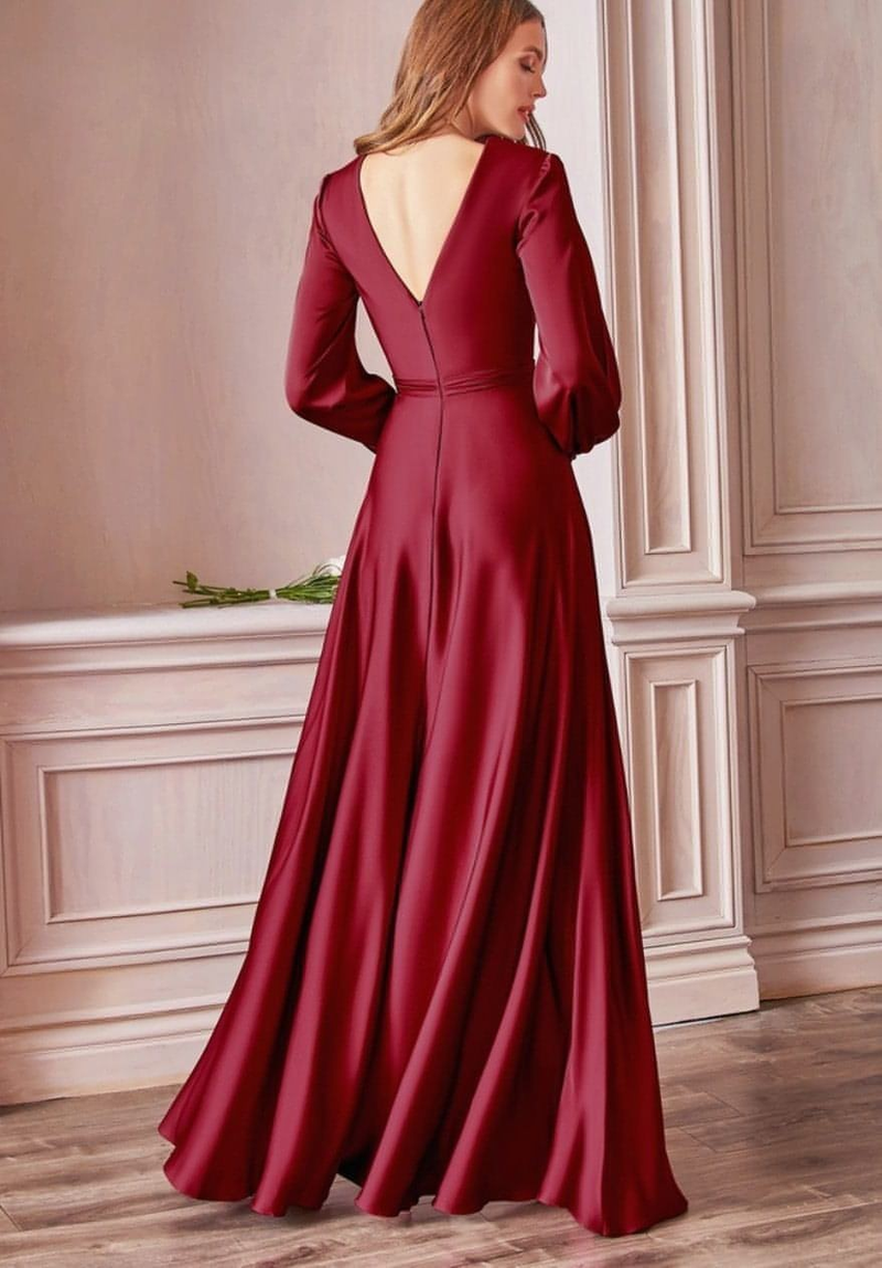 Marilyn Long Sleeve Satin Dress Emerald / 8 Marilyn Long Sleeve Satin Dress Emerald / 8