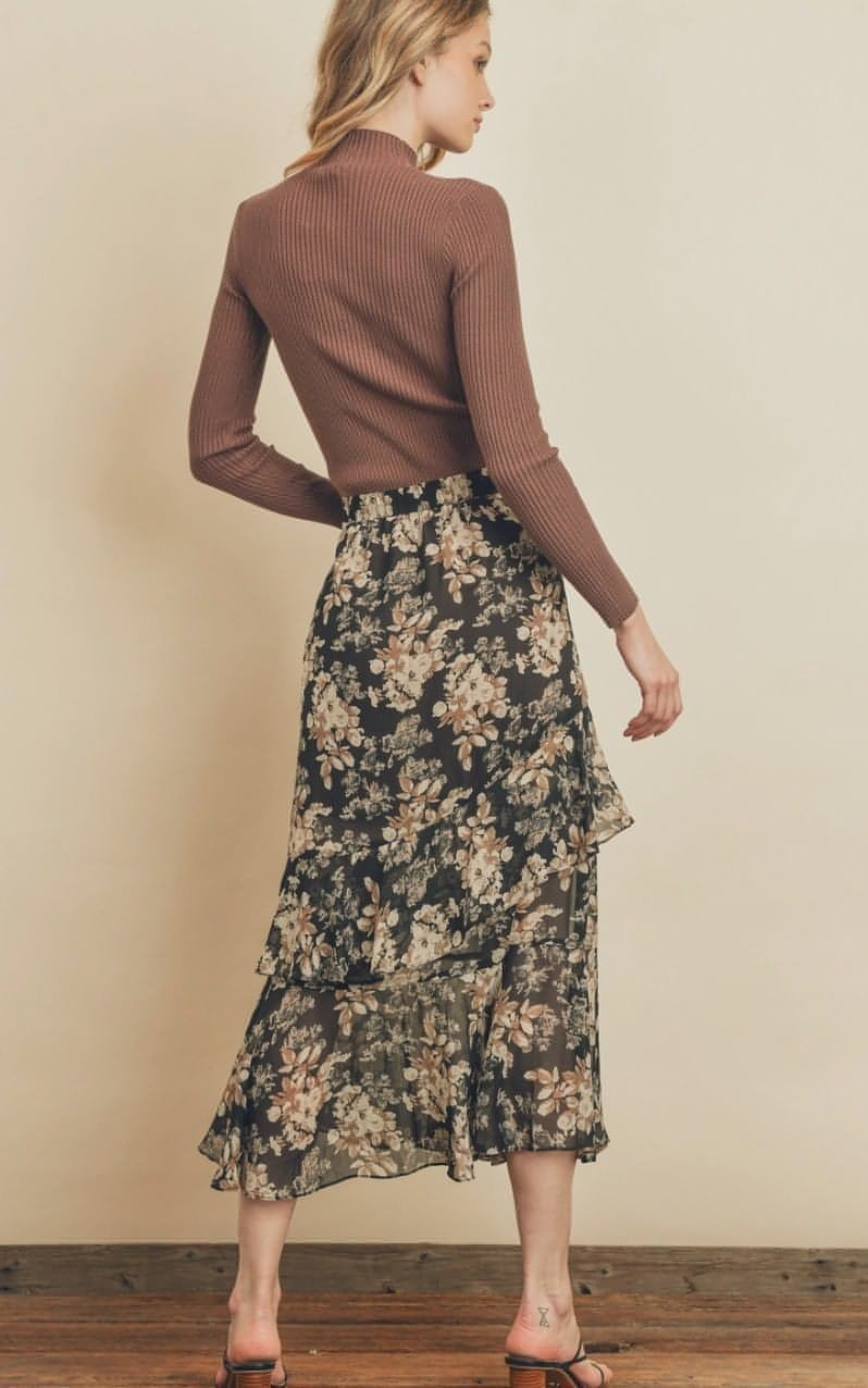 Miles of Side Slit Midi Skirt