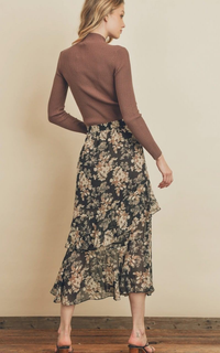 Miles of Side Slit Midi Skirt