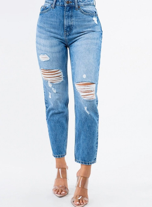 Mom’s High waist distressed jeans