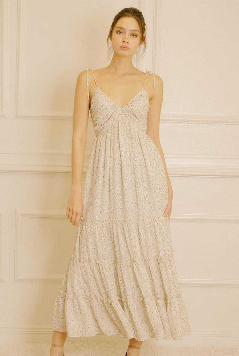 Floral Print Ruffled Midi Dress