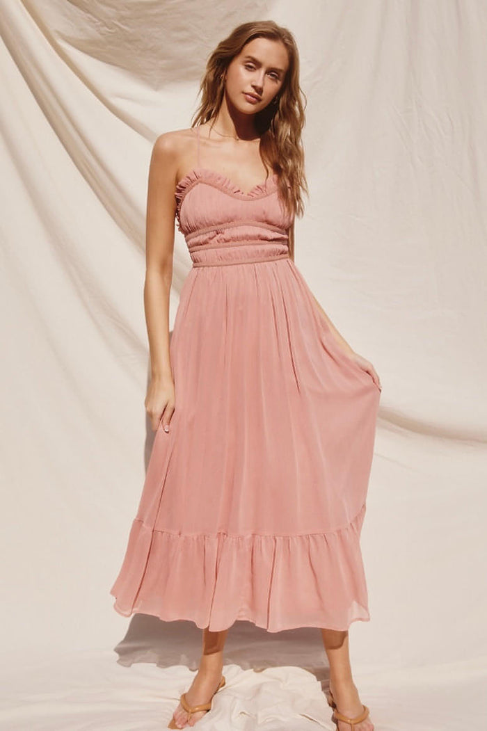 Drew Lace Trim Midi Dress