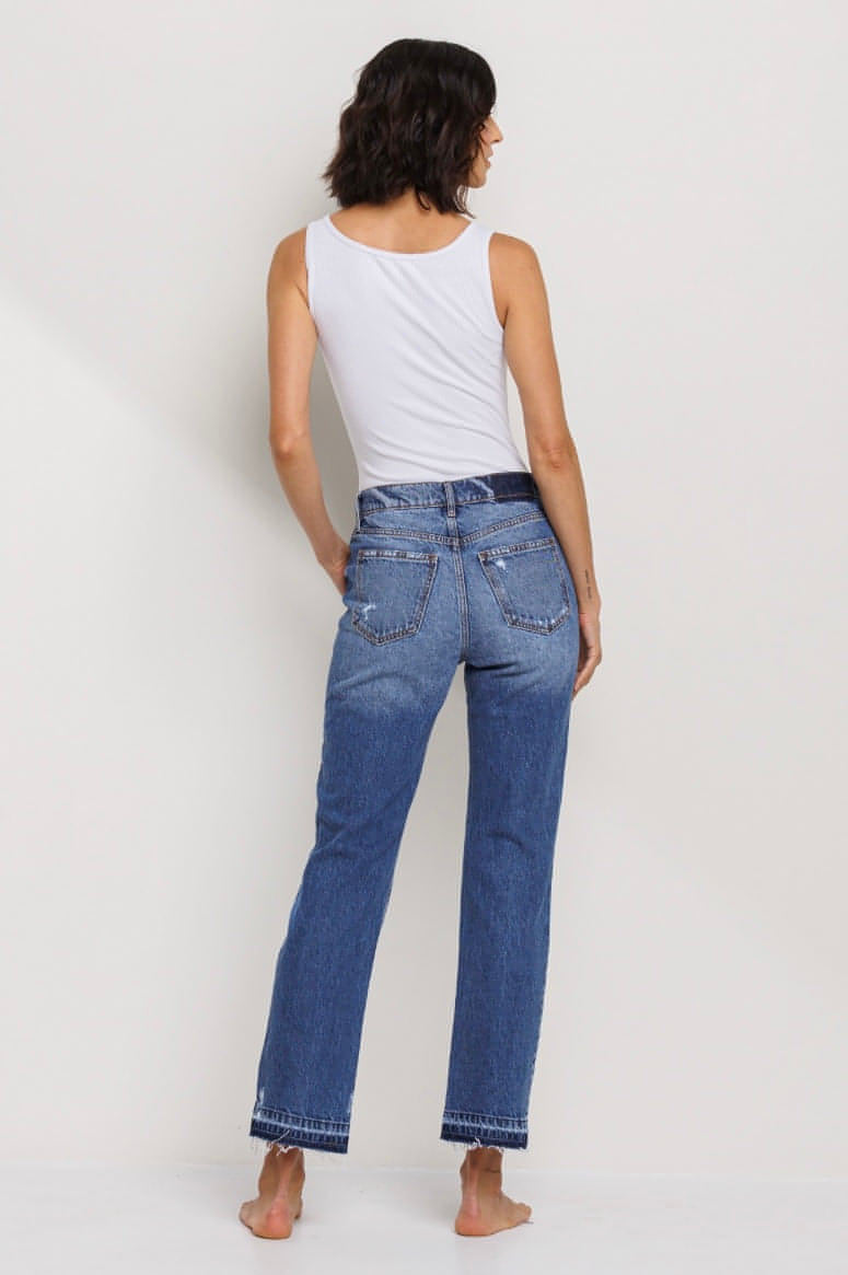 Monica Mid Rise Slim Straight Jeans