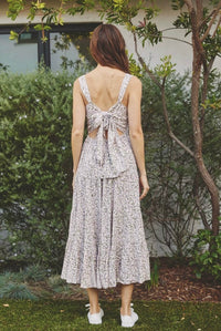In the Clouds Tie Back Tiered Dress