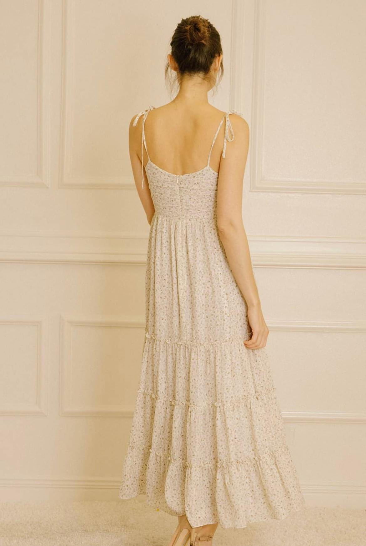 Floral Print Ruffled Midi Dress