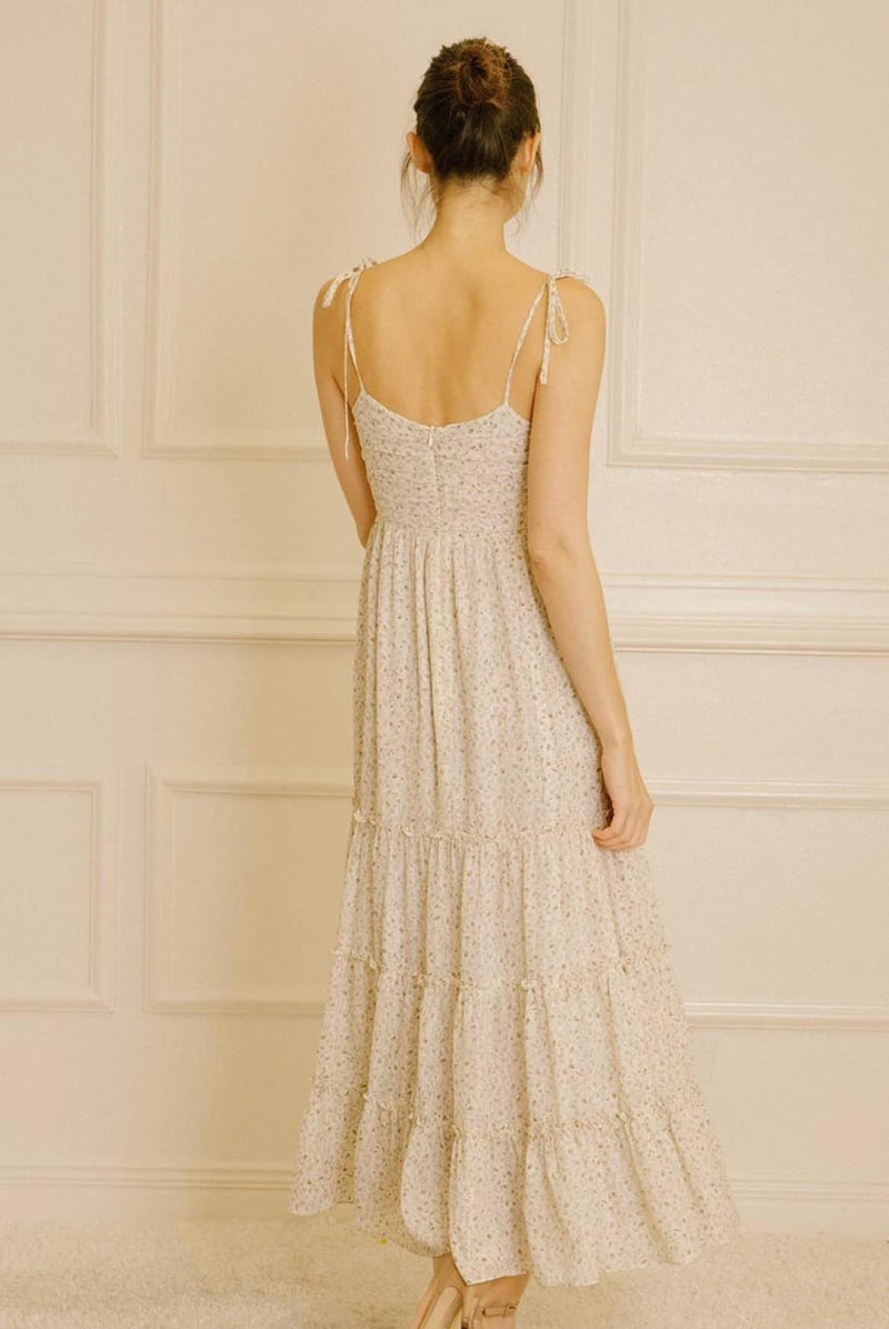 Floral Print Ruffled Midi Dress